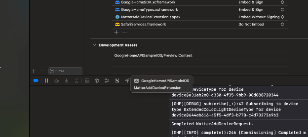 Sample app adding Matter extension