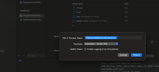 Sample app attach extension