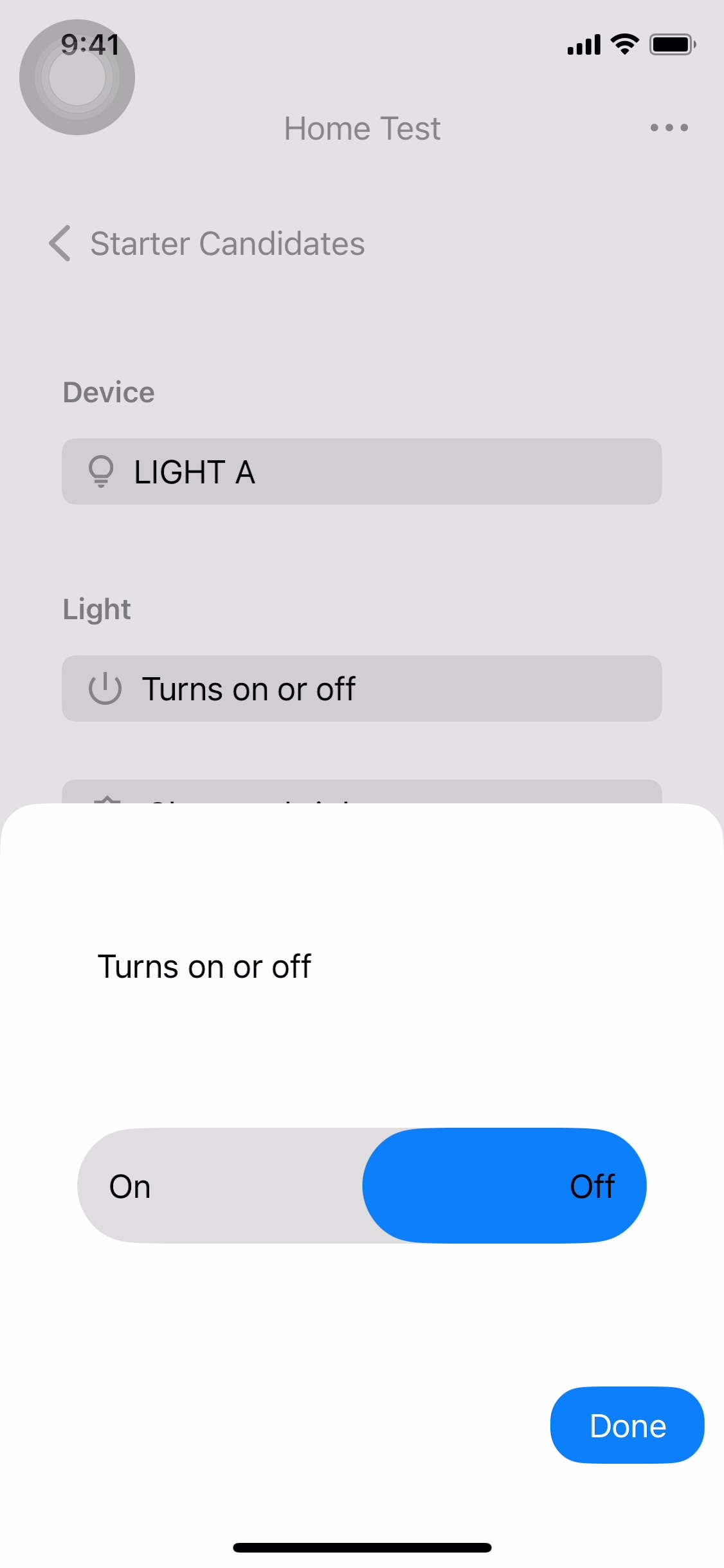 Turn lights on or off.
