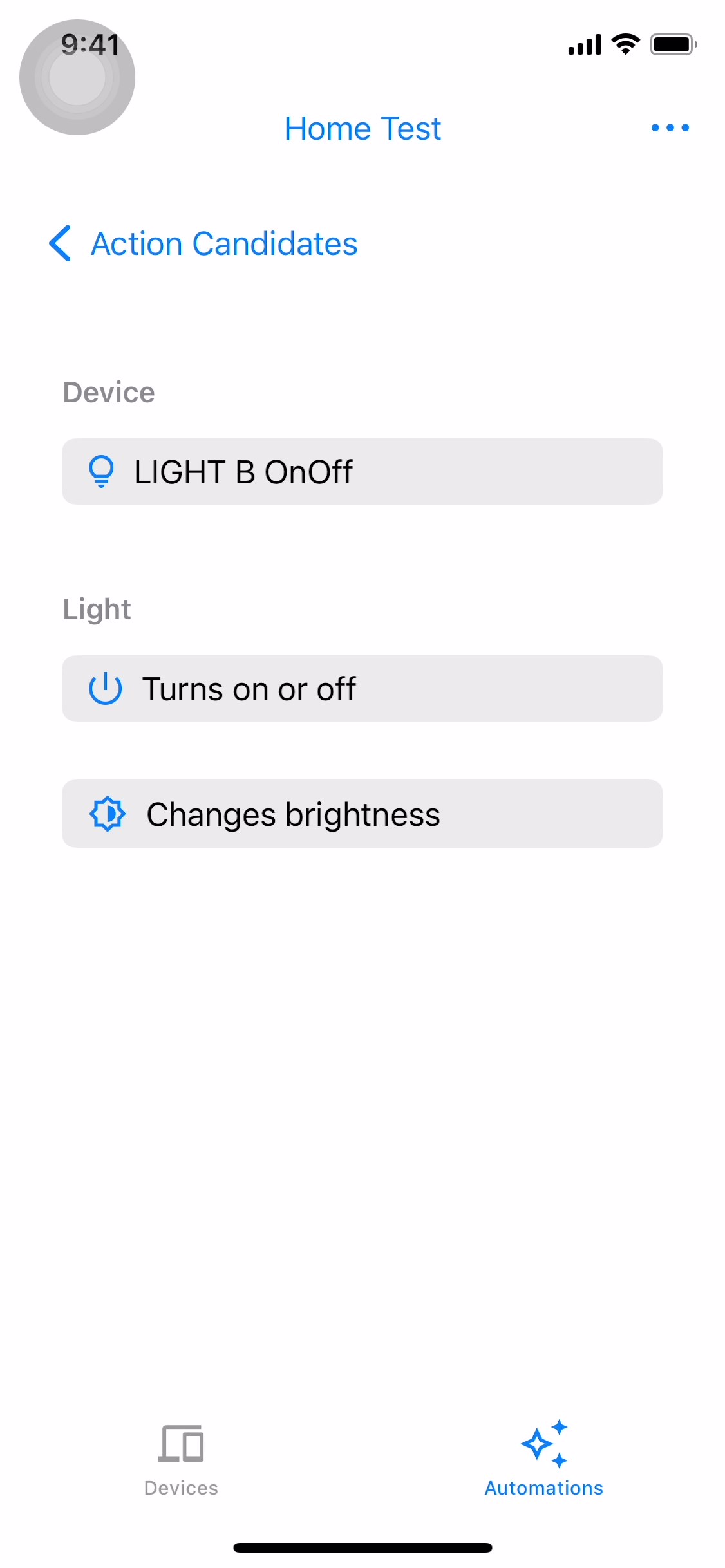 Select an action.
