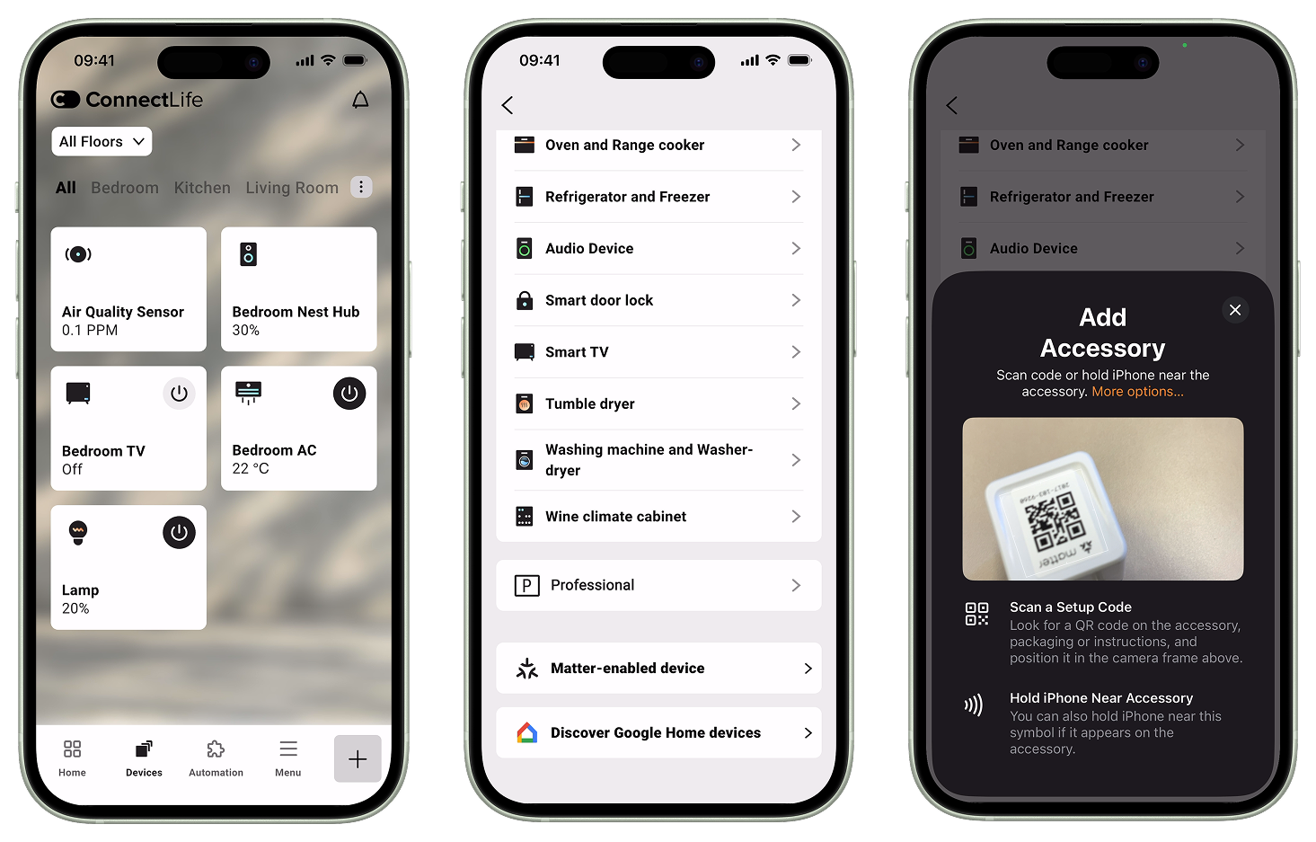 Flujo de la app para dispositivos móviles de Hisense