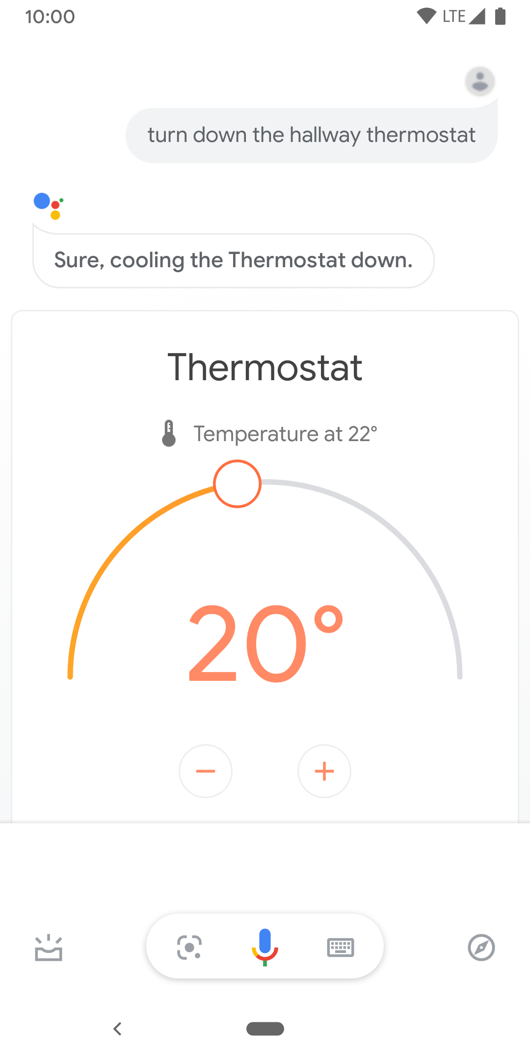 En esta imagen, se muestran los controles táctiles para controlar la temperatura del termostato del pasillo.