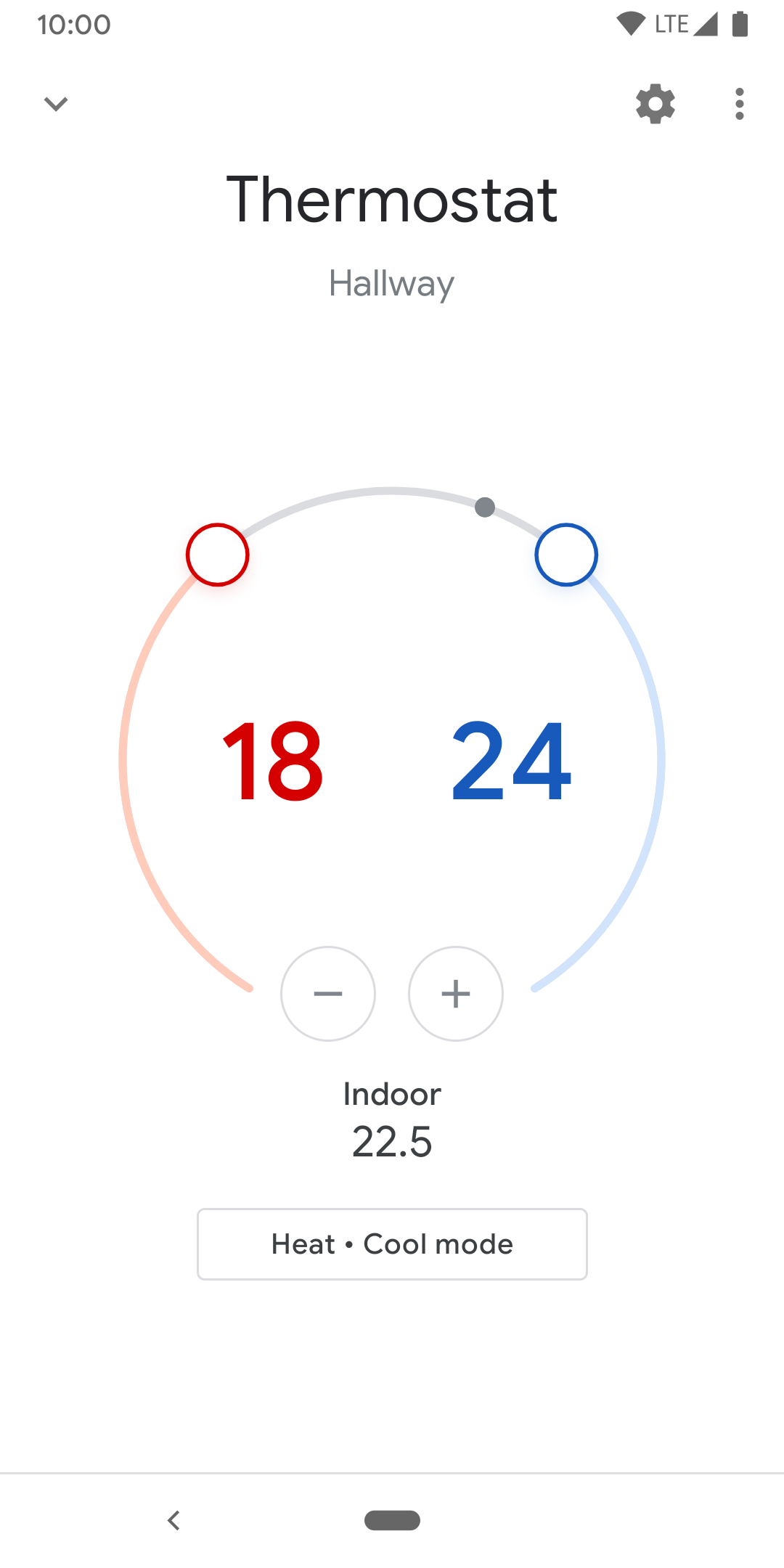 Cette image montre des commandes tactiles permettant de contrôler la température d&#39;un thermostat.