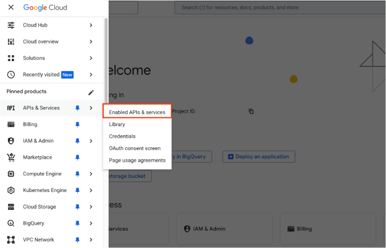 Enabled APIs and Services