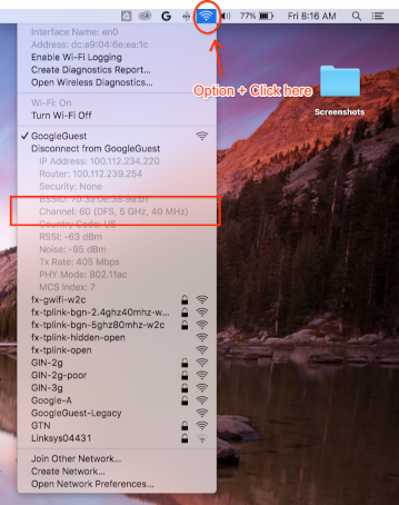 WLAN ของ Mac