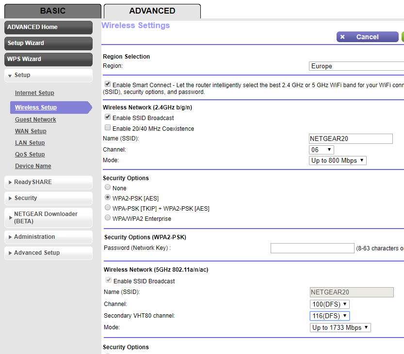 Netgear のチャンネル ビュー