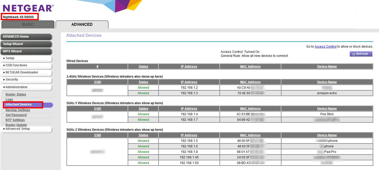 Netgear Client view