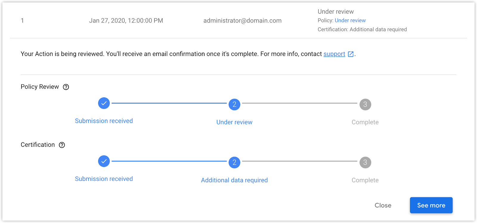 スマートホーム アクションの送信を確認するためのユーザー インターフェース
           ステータスです。